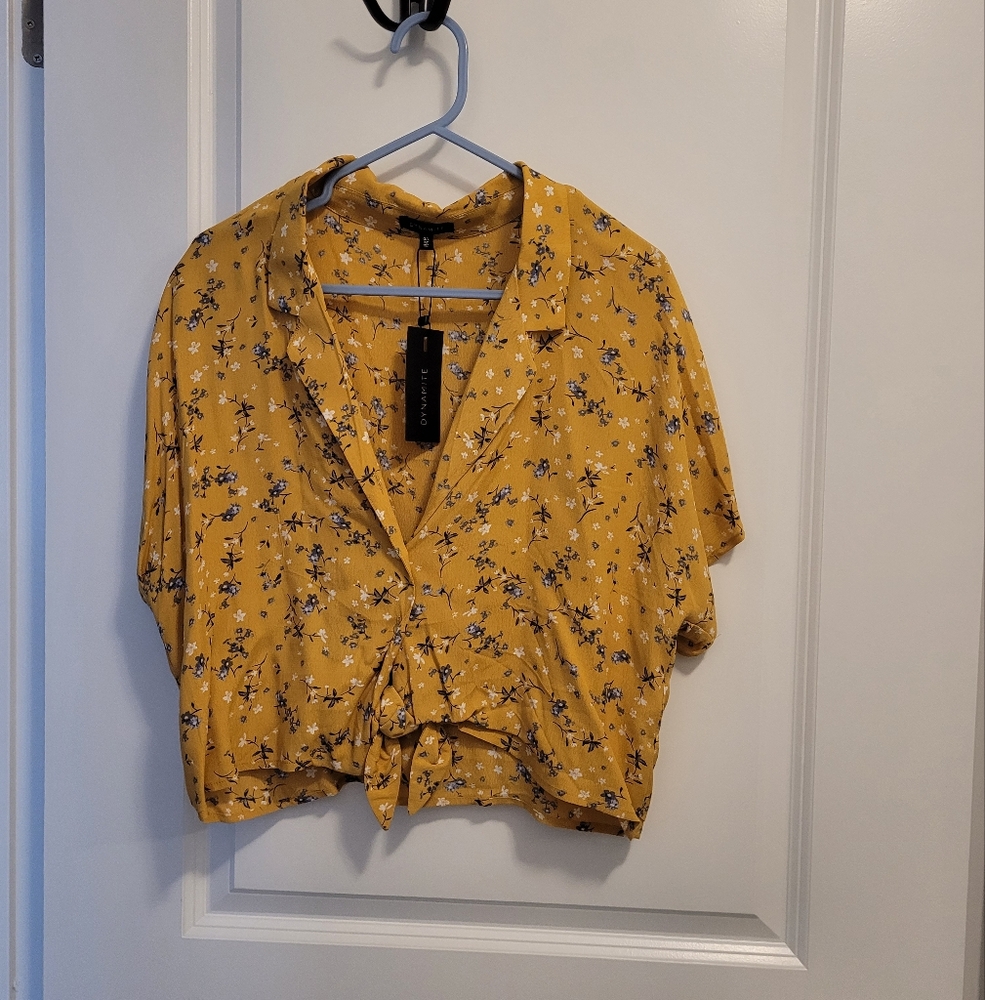Yellow Floral Women's Top